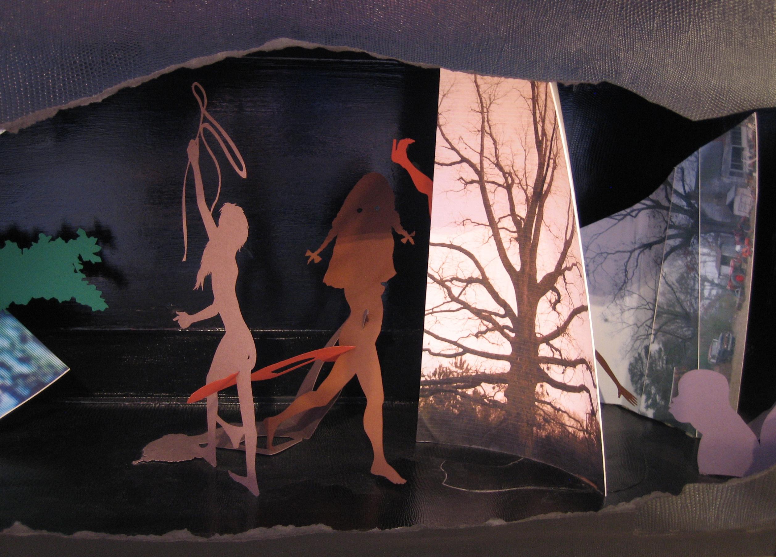 Kara Walker, Not Titled, 2009, mixed media in wood inlaid box 
