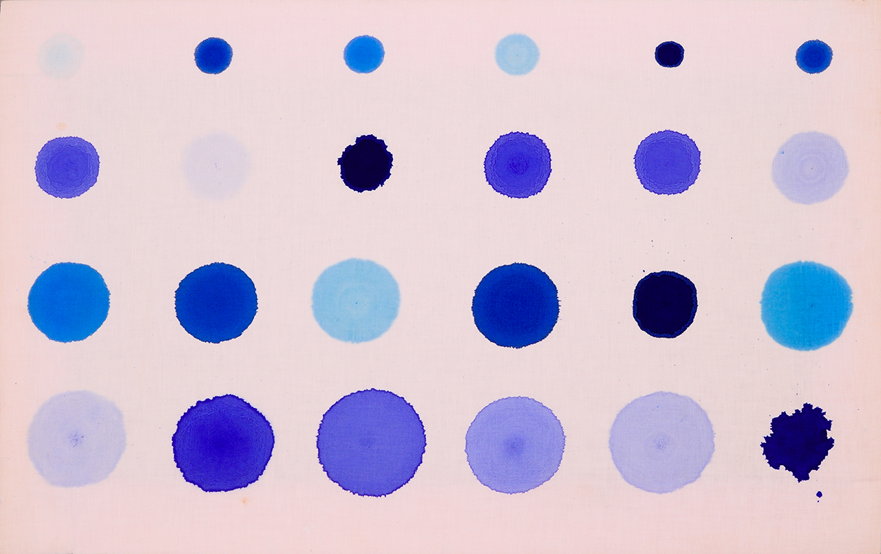 Antonio Scaccabarozzi, Canvas Injections, 1980, acrylic on raw canvas, 19.7 x 31.5 in.  